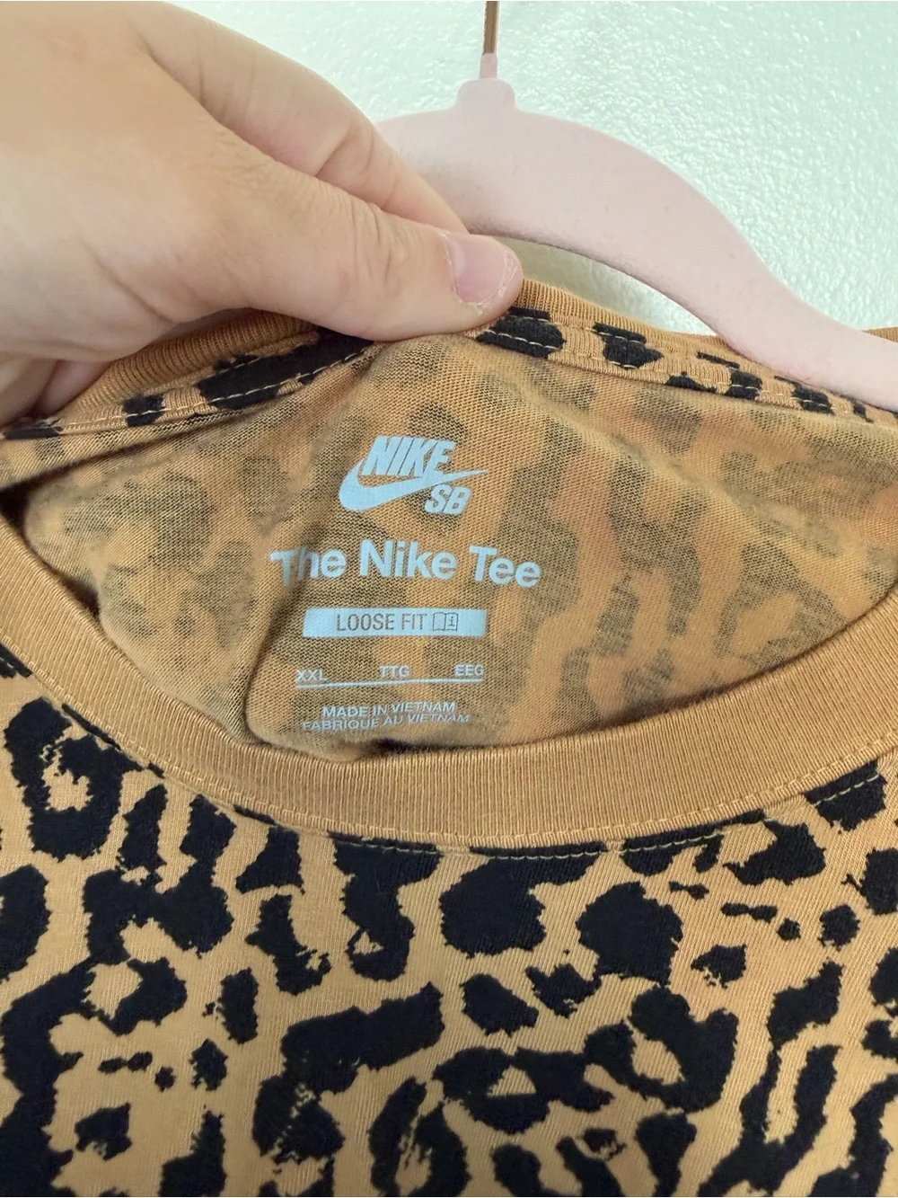 NIKE Loose Fit Long Sleeve Tee in Leopard Print